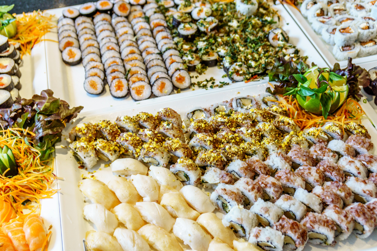 Assorted sushi and rolls for Tribeca private dinner